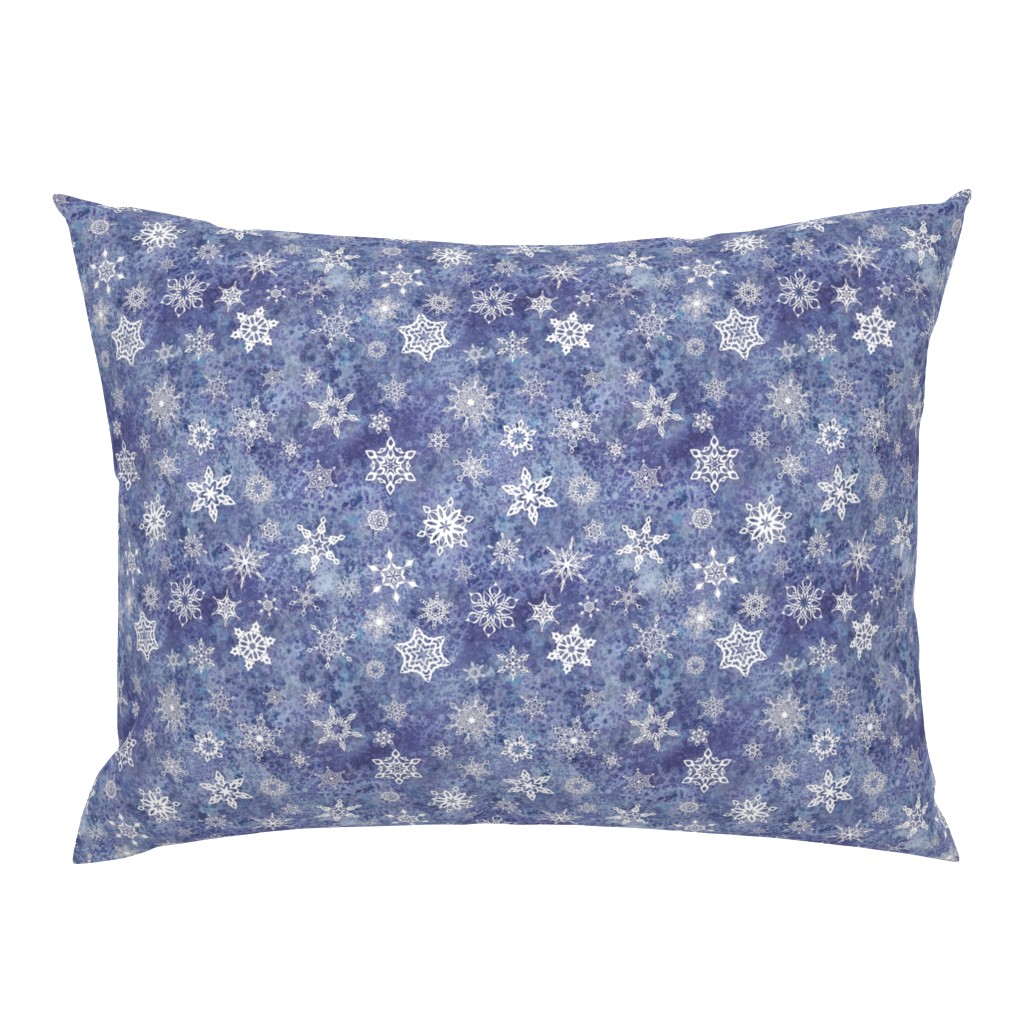 snowflakes - geometric shapes on denim blue