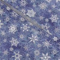 snowflakes - geometric shapes on denim blue