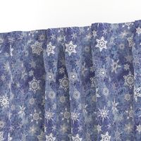 snowflakes - geometric shapes on denim blue