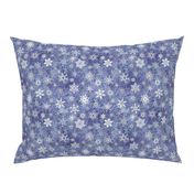 snowflakes - geometric shapes on denim blue