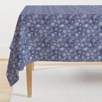 snowflakes - geometric shapes on denim blue