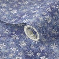 snowflakes - geometric shapes on denim blue