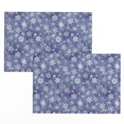 snowflakes - geometric shapes on denim blue