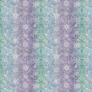 snowflake stripes - swirl designs on aqua, blue, purple