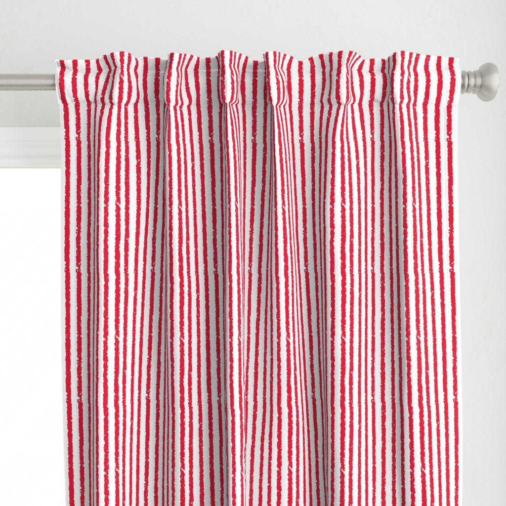 Vertical Lullaby Stripes( Red/White)