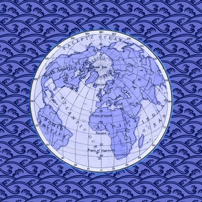 north pole globe light blue