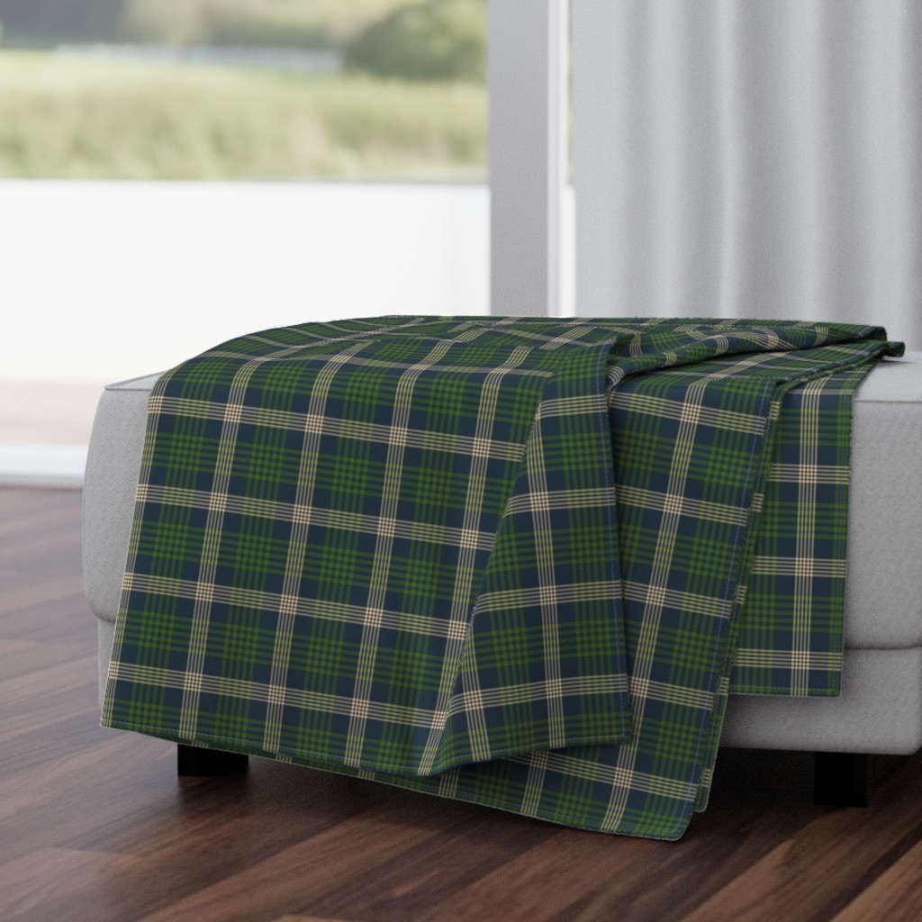 Dark Blue and Green Plaid - Medium