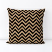 Three Inch Camel Brown and Black Chevron Stripes