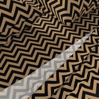 Three Inch Camel Brown and Black Chevron Stripes