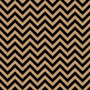 Three Inch Camel Brown and Black Chevron Stripes