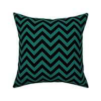 Three Inch Cyan Turquoise Blue and Black Chevron Stripes