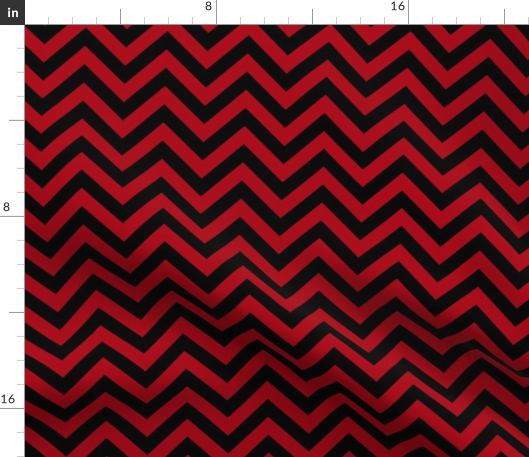 Three Inch Dark Red and Black Chevron Stripes