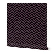 Three Inch Eggplant Purple and Black Chevron Stripes