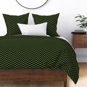 Three Inch Olive Green and Black Chevron Stripes