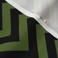 Three Inch Olive Green and Black Chevron Stripes