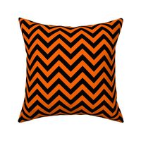 Three Inch Orange and Black Chevron Stripes