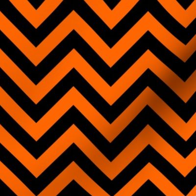 Three Inch Orange and Black Chevron Stripes