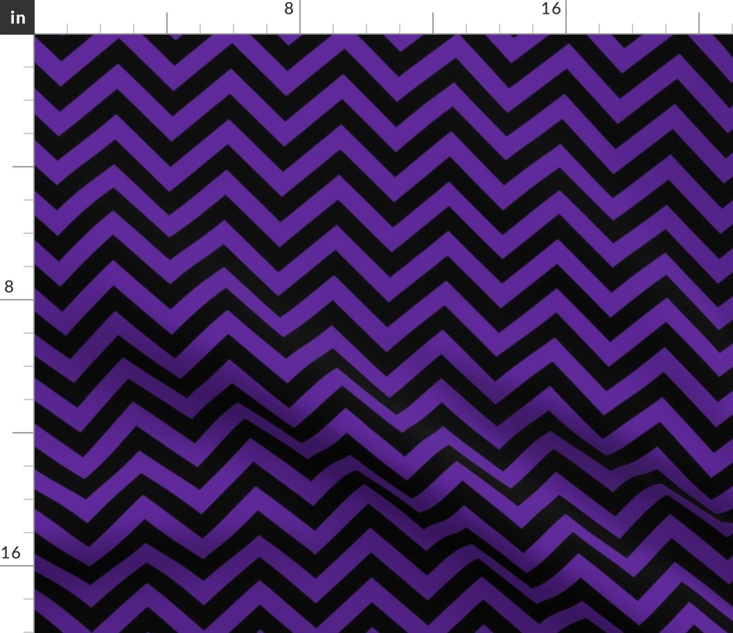 Three Inch Purple and Black Chevron Stripes