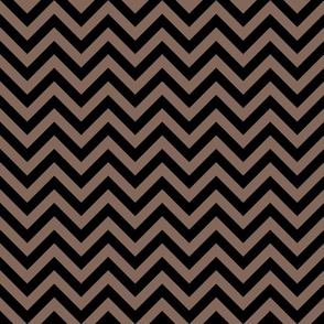 Three Inch Taupe Brown and Black Chevron Stripes
