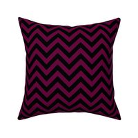 Three Inch Tyrian Purple and Black Chevron Stripes