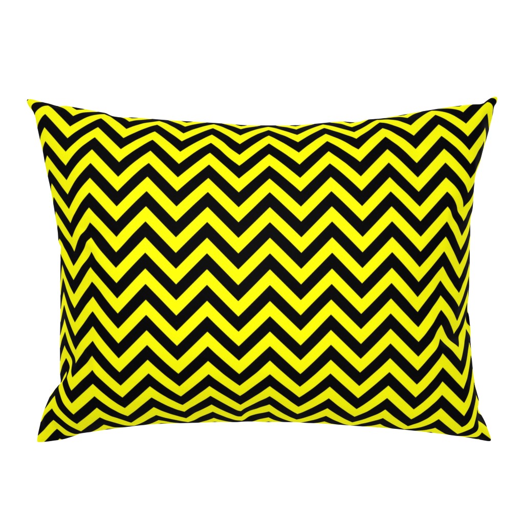 Three Inch Yellow and Black Chevron Stripes