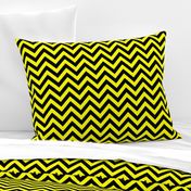 Three Inch Yellow and Black Chevron Stripes