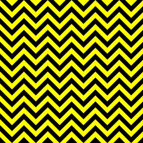 Three Inch Yellow and Black Chevron Stripes