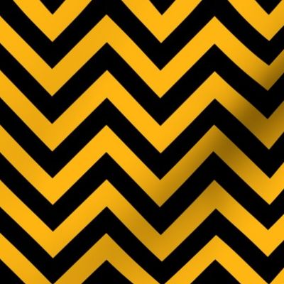 Three Inch Yellow Gold and Black Chevron Stripes