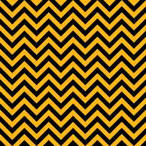 Three Inch Yellow Gold and Black Chevron Stripes