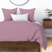 Three Inch Carnation Pink and Medium Gray Chevron Stripes