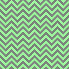 Three Inch Mint Green and Medium Gray Chevron Stripes