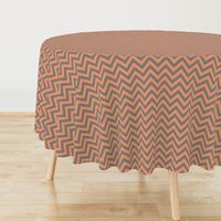 Three Inch Peach and Medium Gray Chevron Stripes