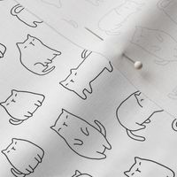 MEDIUM Fat white cartoon cats pattern