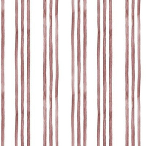 Cinnamon and White Watercolor Stripes