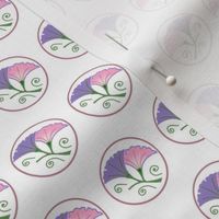 Lilac and pink morning glories on white by Su_G