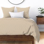 Three Inch Camel Brown and White Chevron Stripes