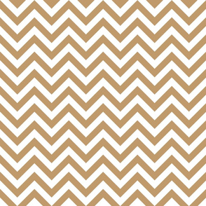 Three Inch Camel Brown and White Chevron Stripes