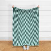 Three Inch Cyan Turquoise Blue and White Chevron Stripes