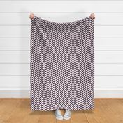 Three Inch Eggplant Purple and White Chevron Stripes