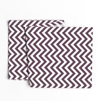 Three Inch Eggplant Purple and White Chevron Stripes