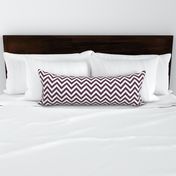 Three Inch Eggplant Purple and White Chevron Stripes