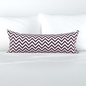 Three Inch Eggplant Purple and White Chevron Stripes