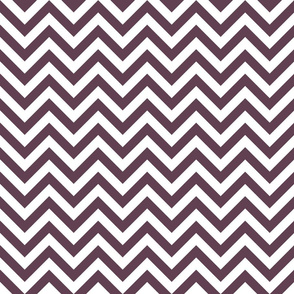 Three Inch Eggplant Purple and White Chevron Stripes