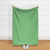 Three Inch Christmas Green and White Chevron Stripes