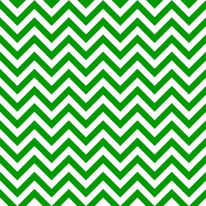 Three Inch Christmas Green and White Chevron Stripes