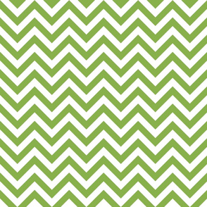 Three Inch Greenery Green and White Chevron Stripes