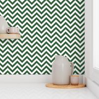 Three Inch Hunter Green and White Chevron Stripes