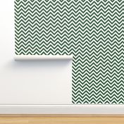 Three Inch Hunter Green and White Chevron Stripes