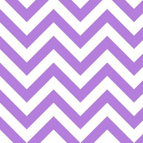 Three Inch Lavender Purple and White Chevron Stripes