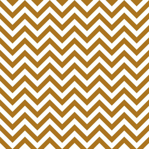 Three Inch Matte Antique Gold and White Chevron Stripes